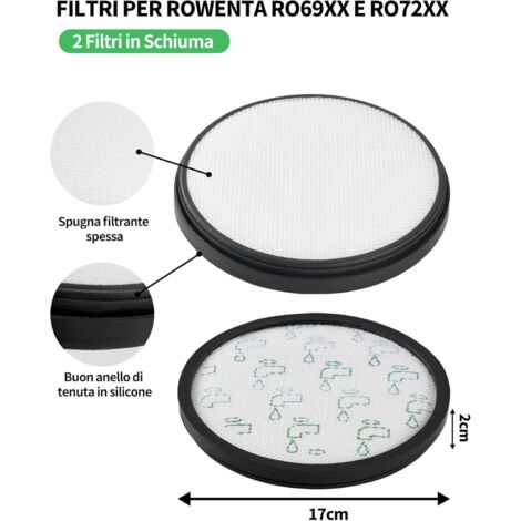 Accessoire Aspirateur Rowenta Filtre Compatible Rowenta Silence Force RO72XX Et X-trem Power RO69XX - Kit 2 Filtres Lavables - Améliore L'aspiration Filtres Lavables Haute Efficacité Accessoire Aspirateur Rowenta Filtre Compatible Rowenta Silence Force RO72XX Et X-trem Power RO69XX - Kit 2 Filtres Lavables - Améliore L'aspiration Filtres Lavables Haute Efficacité