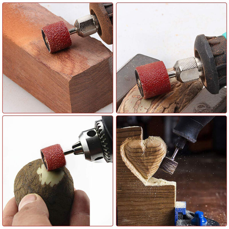 100 Manchons De Ponçage 1/4 De Pouce Grain 240 - Tambours Mini Pour Dremel, Neufs