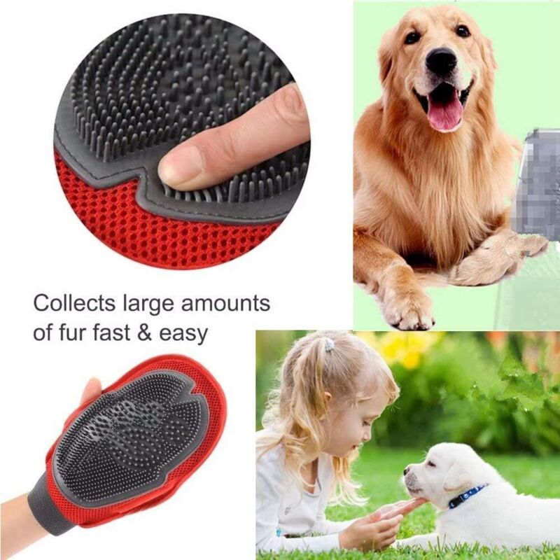 Gant De Toilettage 2 En 1 Pour Chien Et Chat - Silicone, Picots Souples, Enlève Poils Morts Et Masse
