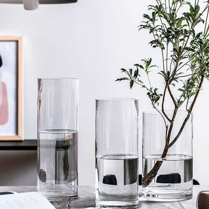 Vase Cylindrique Transparent En Verre - Déco Moderne 11,5 X 25 Cm - Navaris