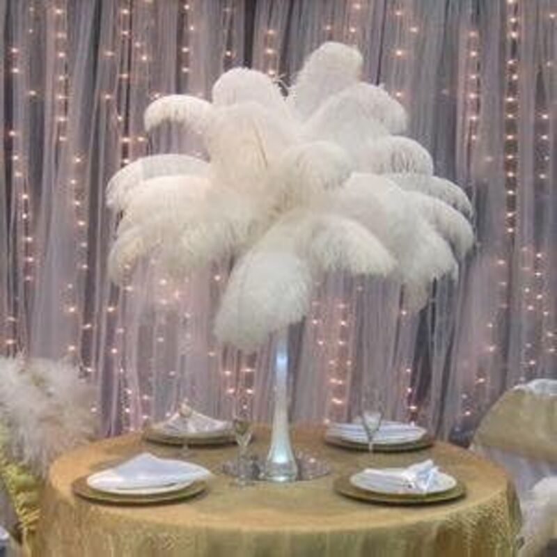 IHUFeather Lot De 20 Plumes D'autruche Roses Naturelles En Vrac 25-30 Cm Pour Centre De Table De Mariage, Pâques Et Décoration D'intérieur