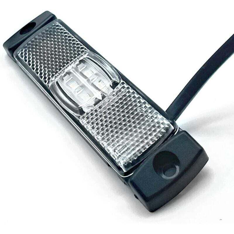 Lot 2 Feux De Gabarit LED 12V Ronde 7,6cm Blanc Universel Pour Remorque Camion Caravane