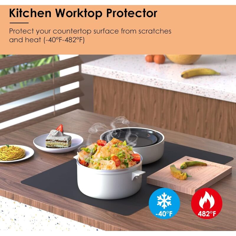 Tappetino Silicone Tapis Silicone Cuisine 30x40cm - Antidérapant Et Antiadhésif - Pour Pâtisserie, DIY, Peinture - Gris Antidérapant Lavable