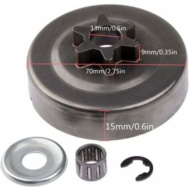 Pignon Tambour D'embrayage Pour Tronçonneuse Stihl - 3/8" 6 Dents, Compatible 017 018 019 MS170 MS180 MS190 MS191