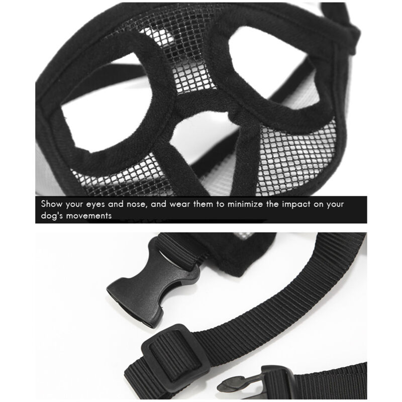 M 28-43cm  , Court Museau Chien Muzzle- Réglable Respirant En Maille Museliere Bulldog Pour Piqures Dchewing Aboiements Chien Masque 75377500