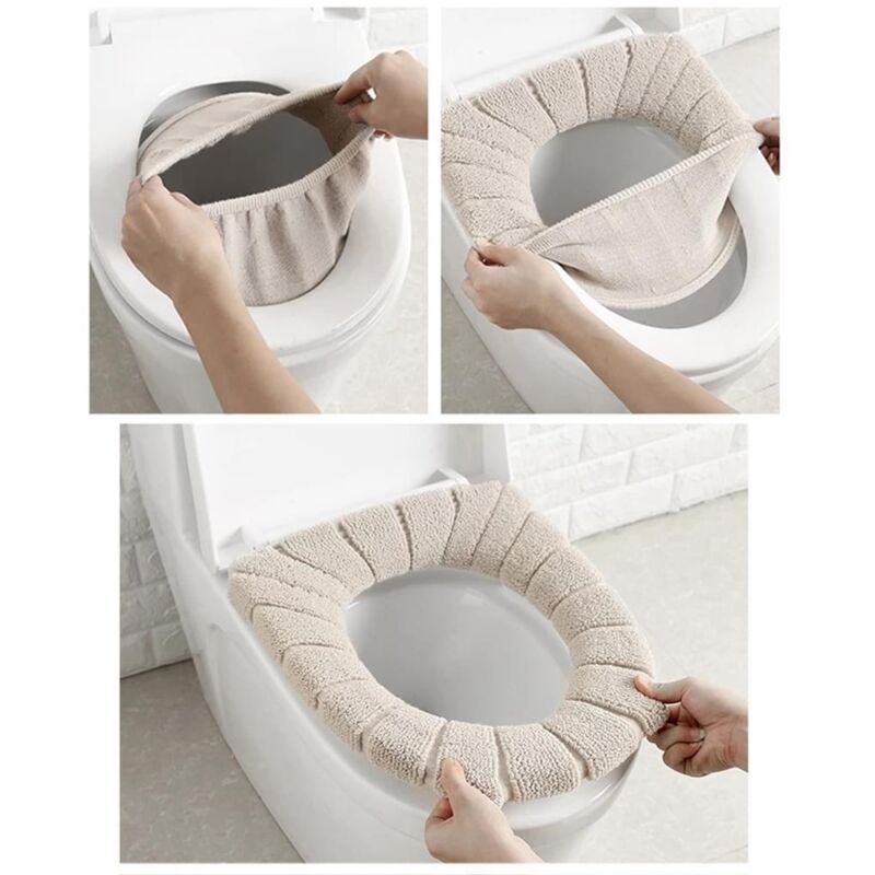 Housse Siège WC Chauffante – Lot De 8 Housses Lavables Douces Pour Hiver
