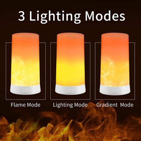 LOVUMMOR Lampe LED Flamme Vacillante Avec Télécommande Et Timer, USB Rechargeable - Veilleuse Étanche Pour Intérieur/Extérieur - Effet Flamme Réaliste Décoration Noël, Halloween (Jaune, 2 Pièces