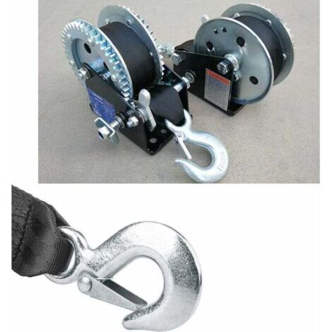 Tow Strap With Hooks Crochet Remorque FXYWinch Belt, Sangle De Treuil 6M Polyester Haute Résistance Remorque Treuil Manuel Portable Winch