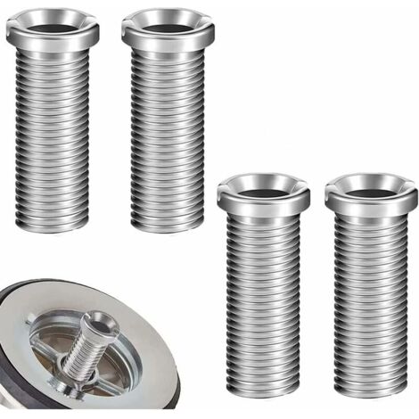 4 Pivots à Bille Acier Inoxydable Pour Voiture RC Typhon 6S 1/8 - Tête 13,7 Mm, Longueur 37 Mm, Couleur Argent
