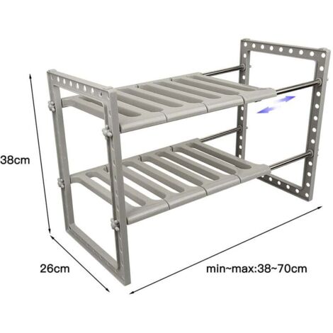 ÉTAGÈRE DE RANGEMENT Acier Inoxydable Cuisine Extensible Évolutif Évier