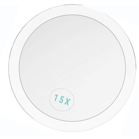 Miroir grossissant avec ventouses - Miroir grossissant 15X Miroir de maquillage de voyage portable Miroir grossissant de vanité pour décor de dortoir