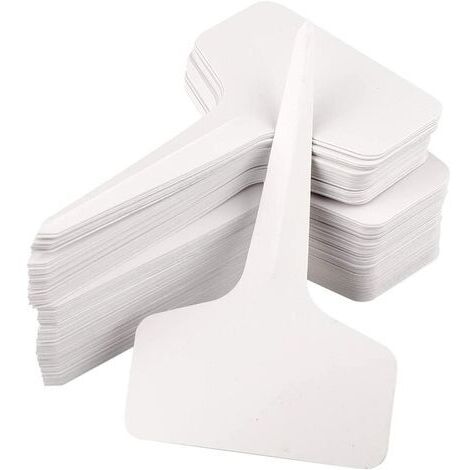 100 Pcs Étiquettes De Plantes En Plastique Étiquettes De Jardin De Pépinière Étanche Étiquettes De Jardin De Type T Marqueurs De Plantes Blanc