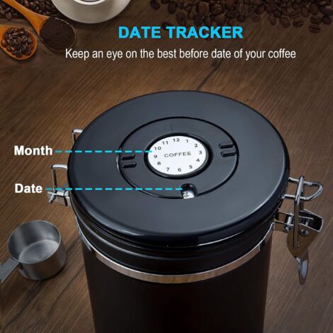Boîte à Café En Acier Inoxydable étanche à L'air Pour Grains De