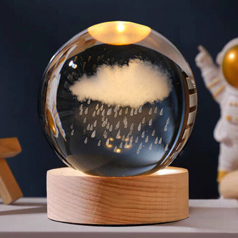 H&D HYALINE & DORA Boule de cristal arbre de vie 60 mm avec support, presse-papier décoratif 3D