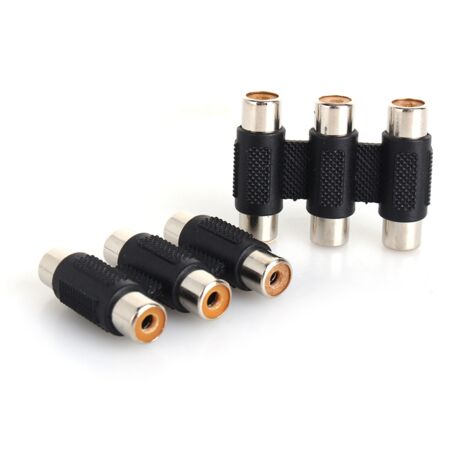 1Pcs/Set Triple 3 RCA AV Audio Vidéo Femelle vers Femelle F/F Jack Connecteur Coupleur Adaptateur (1/5)