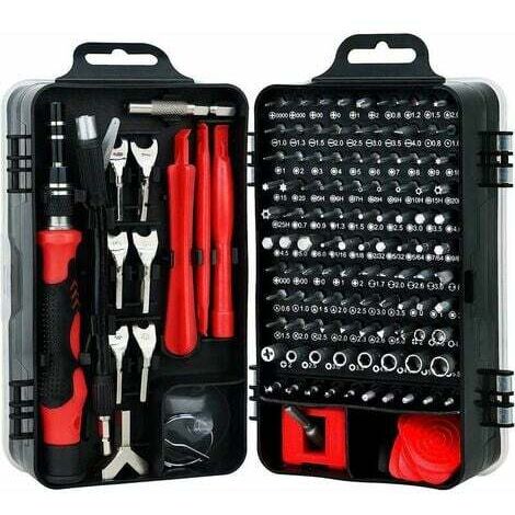 Outillage à main 135 en 1 Tournevis Precision Kit Tools, Mini Ensemble d'outils de Réparation, Ensemble de Tournevis de Précision en Acier S2 pour Téléphones Portables, Ordinateur Portable, Montres Gr (1/5)