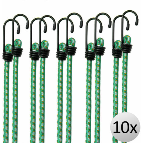 10x Tendeurs élastiques en caoutchouc, tendeurs bagage extension 61 cm x 8 mm Ø (1/5)