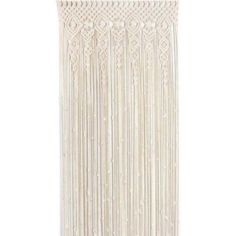 Basetbl – Tenture murale en macramé 95x200cm – 100% coton tissé – Décoration bohème pour murs, fenêtres et portes – Ambiance chaleureuse