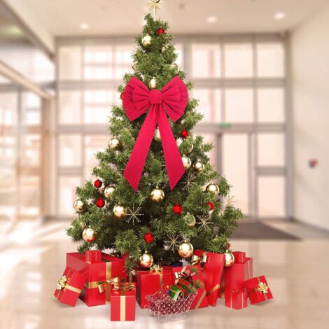 Noeud De Noël Géant En Velours : Décoration De Mur, De Porte