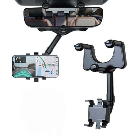 Support de téléphone de Voiture pour rétroviseur, Auto Support Téléphone Voiture Rotatif et Rétractable à 360° pour Tous Les Smartphones (1/5)
