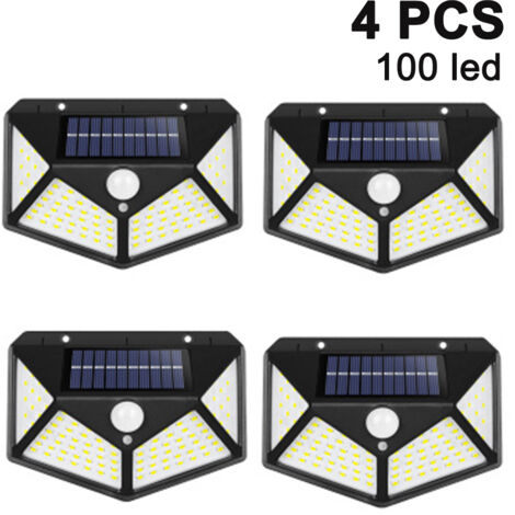 Lampes solaires extérieures avec détecteur de mouvement, éclairage de sécurité pour jardin et terrasse (1/4)