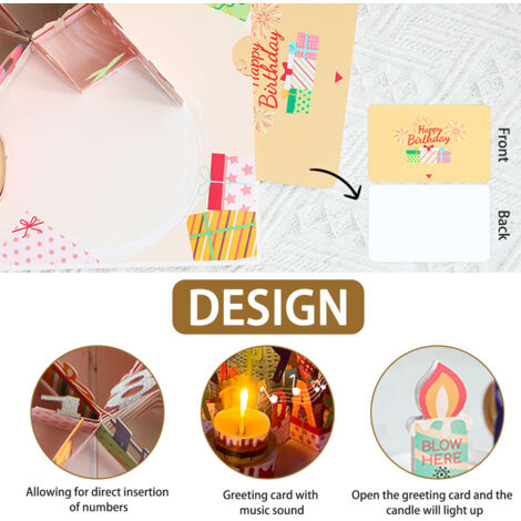 Carte D'anniversaire 3D Pop Up Gâteau D'anniversaire Avec Enveloppe Rouge