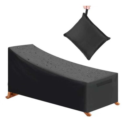 Housse de Protection, imperméable, Coupe-Vent, Protection UV, Tissu Oxford 210D Housse de Protection Solaire, Chaise Longue (210x75x40/80cm) - Noir (1/5)