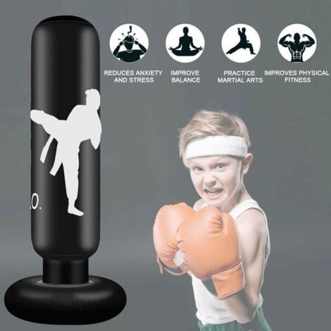 Sac de Frappe Gonflable pour Enfants, Sac de Boxe Rebondissant, Sacs de Frappe Entraînement Physique, Sac de Sable pour Pratiquer le Karaté