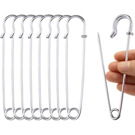 20 Pièces Épingles à Nourrice Grandes Epingles à Nourrice 10 cm, pour Couvertures, Jupes et Travaux Manuels (Argent) (1/5)