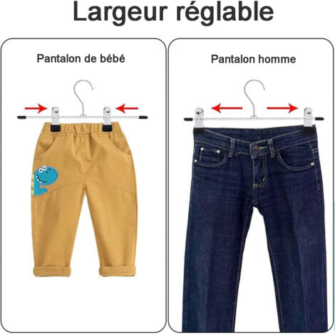 ABHENG Cintres Pantalons, Lot de 100, Accessoires de Rangement, Enfilage Facile, Chromé, Gain de Place, Porte-Pantalon Antiglisse, 38 x 0,5 x 13 cm, Noir, AIY05100B ABHENG Cintres Pantalons, Lot de 100, Accessoires de Rangement, Enfilage Facile, Chromé, Gain de Place, Porte-Pantalon Antiglisse, 38 x 0,5 x 13 cm, Noir, AIY05100B