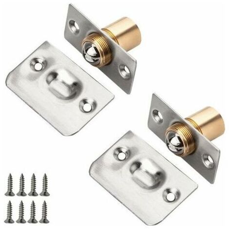 2 Pièces Loqueteau à Bille,Acier Inoxydable Fermoir Loquet Bille pour Porte Loquet Bille Réglable Roller Ball Meubles Loquet de Porte avec Vis pour la Maison - Universels et Durables
