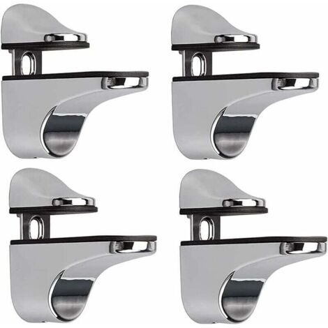 Support D'étagère en Verre Réglable, 4 Pcs Support D'étagère en Verre, Pince en Verre à Fixation Murale, Support pour Étagères en Verre, pour Tablette Verre (1/5)