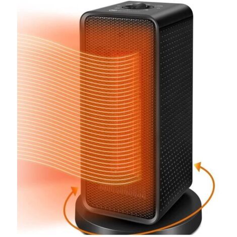 Radiateur soufflant 1200W, Radiateur electrique en céramique, Chauffage d\'appoint mobile, 90°Oscillation, 2 Réglages de Température (1/4)