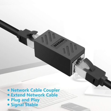 Connecteurs RJ45 Pass-Through – Coupleur Ethernet Extension Réseau – Connexion Stable & Rapide – Idéal Domicile & Bureau