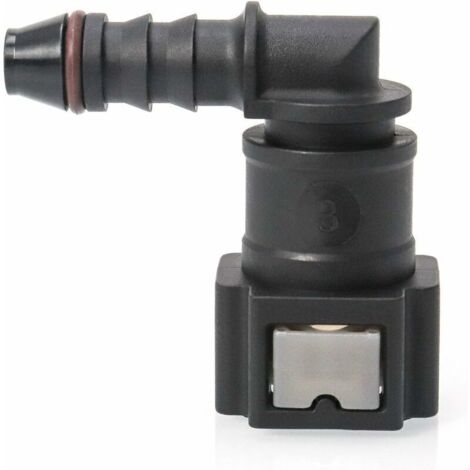 Raccords Adaptateur Carburant AN6 Femelle à 90° - 2 Paires Noires, Alliage Aluminium, Pour Conduites Huile/Carburant