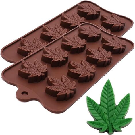 Moule en Silicone Double Face pour Feuilles de Cannabis (1/5)