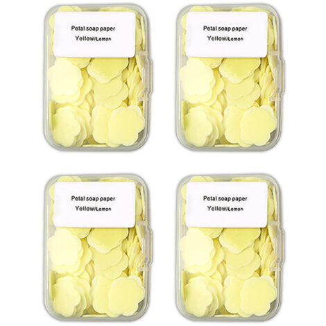 400 feuilles de savon, feuilles de papier savonneux portables et solubles pour le lavage et le nettoyage des mains (lot de 4) (1/5)