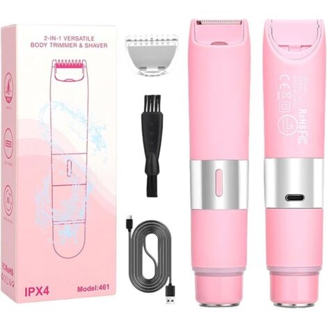 Petit rasoir lavable pour femme, rechargeable, texturé en ABS, outil d\'épilation efficace pour le visage et le corps, rose (1/4)