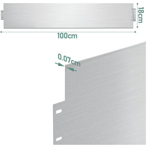 Lospitch Bordure De Pelouse En Métal Galvanisé, 10 M (10 X 100 Cm), Hauteur 18 Cm, épaisseur 0,7 Mm