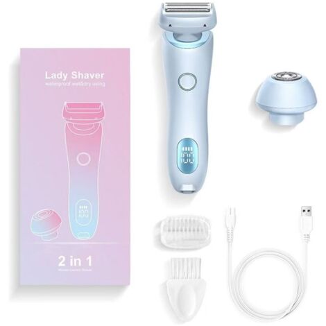 Épilateur professionnel pour le rasage des jambes, des aisselles, du visage et du maillot (bleu) (1/4)