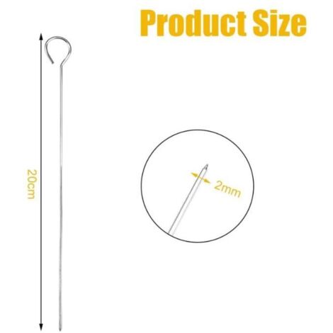 50 Piques à Brochette En Acier Inoxydable 20cm - Brochettes Réutilisables Pour Barbecue, Guimauves Et Snacks