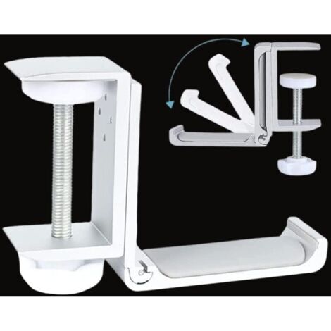 ASHATA Support Casque Gaming Universel – Support Aluminium Antidérapant Blanc, Stable Pour Tous Casques Audio & Jeu