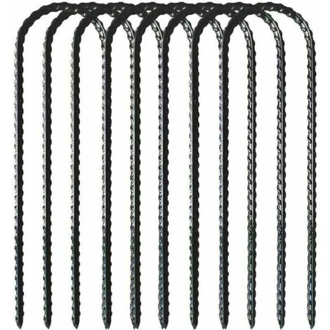 8 Piquets Ancrage Sol Spirale 40 Cm Acier – Fixation Trampoline Tente Auvents Anti-Vent Avec Kit