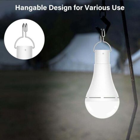 Ampoule LED E27 Avec Batterie Rechargeable - Télécommande, 7W, 3 Températures, Minuterie - Pour Camping, Urgence - 8