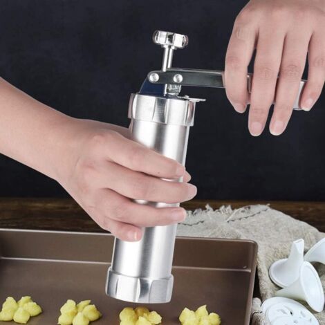 2 Accessoires Presse à Biscuits Pour Hachoir à Viande - 8 Formes, Acier Inox, Compatible Nombreux Modèles