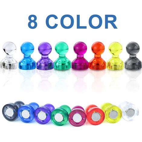 30 Pcs Aimants à Punaise Aimant De Réfrigérateur Transparent Extra Fort Pour Réfrigérateur Effaçable à Sec Tableau Blanc Magnétique