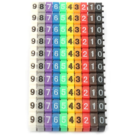 Lot De 100 Marqueurs De Câble Colorés Type C - Numéros Pour Fils De 1,5 à 6 Mm - Neuf