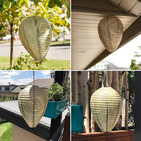 6 Faux Nids De Guêpes Répulsifs - Nid Leurre Abeille Extérieur Suspendu, Protection Jardin Terrasse Balcon