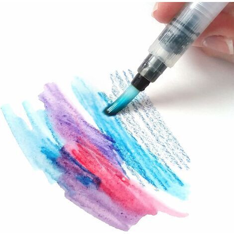 Ensemble De 6 Pinceaux Aquarelle Avec Réservoir Rechargeable - Pinceaux Professionnels De 19,0 Cm Pour Aquarelle - Pointes Fine/Moyenne/Grande Pour Peinture Aquarelle (190 Mm