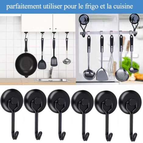 Lot De 4 Crochets Magnétiques Pour Frigo - Autocollants Aimantés, Couleur Assortie